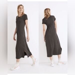 Madewell Relaxed Midi Tee Dress Heather Charcoal Size Small